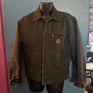 Carhartt Men's Grey Green Denim Jacket Size Small